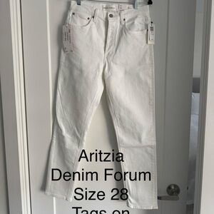 Aritzia Denim Forum Straight Leg White Jeans
